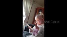 1 year old on phone
