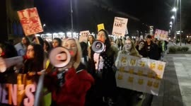 Protestors march in Manchester for Women's safety on the streets