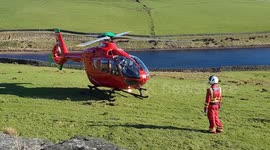 Air Ambulance attends motorcycle crash at Woodhead Pass, Derbyshire