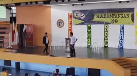 Two students dance off to Switch it up during elections