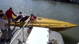 Child Injured on Speed Boat Bridlington Harbour, UK Seaside