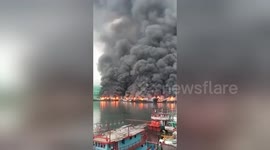 Newsflare Edit - Fishermen Boats Burned Out In Jakarta, Indonesia