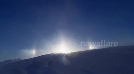 Sundog with reverse arch above in extreme conditions