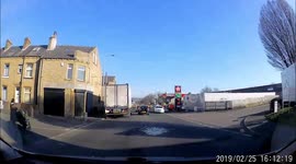 Alert driver narrowly misses child running out in front of his car