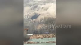Massive landslide in China’s Gansu buries fields and triggers power outages