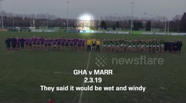 STORM FLATTENS FILMING TOWER AFTER RUGBY MATCH