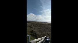 Cycling to top of Yad Moss in storm frayer