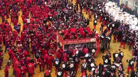 Top shot shows mayhem at Ivrea Carnival 2019's Battle of the Oranges