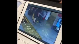 Man falling into oil change pit