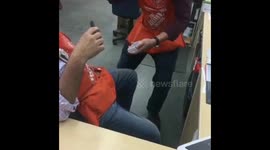 Workers in home depot freak out in Magic