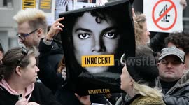 Michael Jackson fans protest outside Channel 4 London HQ ahead of 'Leaving Neverland' broadcast