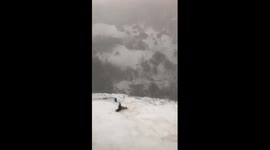 Up on snowy mountain Bass Lake