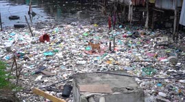 Horrible plastic pollution covers Malaysian coastal village