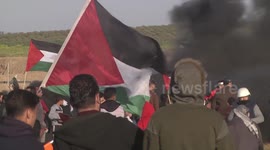 Palestinian youths stretchered into ambulances in latest Gaza cross-border violence
