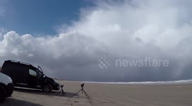 Winter Beach Thunderstorm Approaches