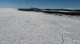 [4K Drone Footage] Massive chunks of sea ice coming ashore in Western Newfoundland | Mar 10, 2019