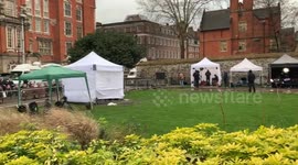 Media outside Parliament on Brexit vote day