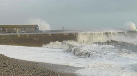 Stormy seas Lyme Regis UK