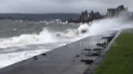Giant waves pound the Scottish coastline as Storm Gareth rages on