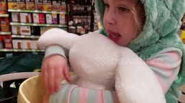 Kid Hugs Every Stuffed Bunny in the Grocery Store