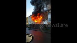 Dramatic video shows inferno started by dropped cigarette at home in west Scotland