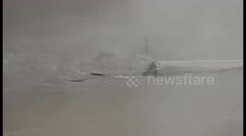 Steam rises from 'boiling lake' in the Philippines