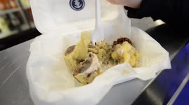A Scottish chippy has unveiled an Easter version of the deep fried Mars Bar - a battered CREME Egg