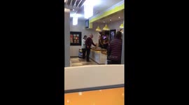 Fuming vegetarian filmed throwing epic meltdown in McDonald's