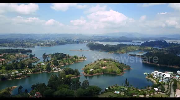 Drone Video above Piedra del Peñol Guatapè, Colombia