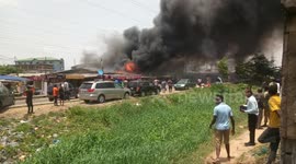 March 21st 2019 - Large fire blazing after gas explosion in Lagos