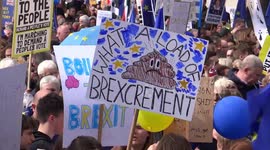 Hundreds thousand joined Put it to the people march in London, protesting against Brexit, London, UK
