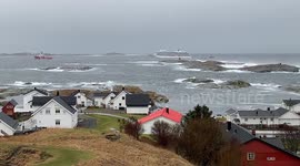 Viking Sky gets tugged to safety by smaller boat