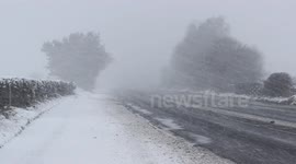 Snow Blowing Across Main Road Near Derry - Jan 13th 2015