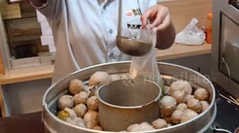 That's a spicy meatball! Meaty delicious dish served in Indonesian restaurant