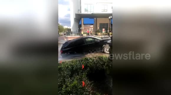 This water break has swallowed an SUV in Orlando, Florida