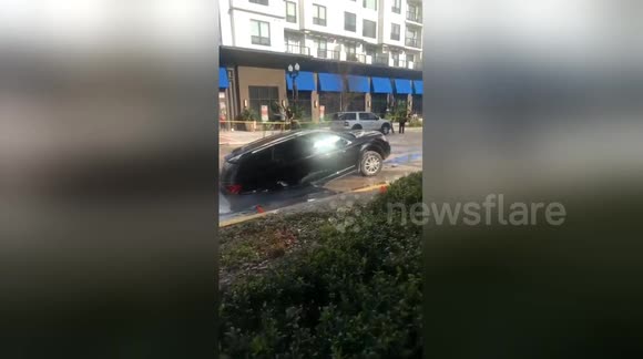 SUV swallowed in water main break in Orlando, Florida