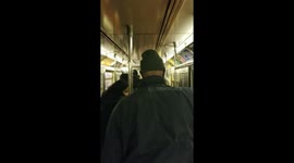 Evacuation from the rear of the 1 train during subway flood at 23rd street station