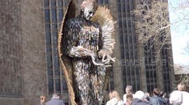 Imposing sculpture made from 100,000 knives arrives in Coventry
