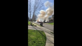 Car catches fire and soon rolls down the hill uncontrollably