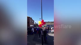 A bargain store opening was so cheesy it has been compared to Peter Kay's Phoenix Nights - because they hired a cringe-worthy entertainer to sing to the crowds