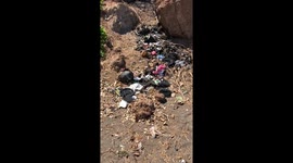 Idyllic lake edge in Nicaragua littered with plastic garbage