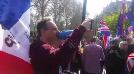 Lone protester among the brexit thorns