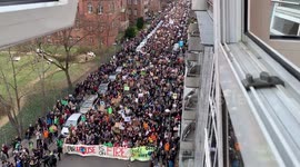 Fridays for Future demonstration in Berlin / 1 of 3 videos shot from high POV