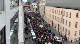 Fridays for Future demonstration in Berlin / 3 of 3 videos shot from high POV