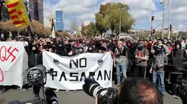 Anti-fascist and separatist demonstration in Barcelona