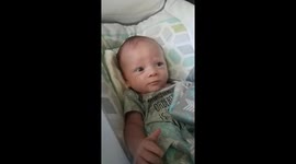 Baby laughing and cooing