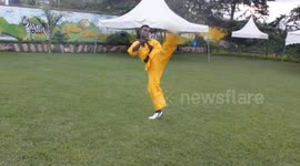 Kenyan stuntman shows off his ace choreography