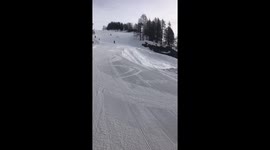 Mid-air breakdancing while skiing
