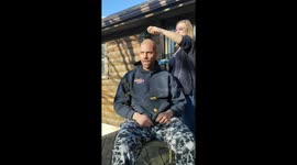 Husband loses bet with wife and get six eggs smashed on his head!