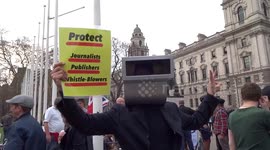 'Rally-man' calls to protect journalists, publishers and whistleblowers at Parliament Square